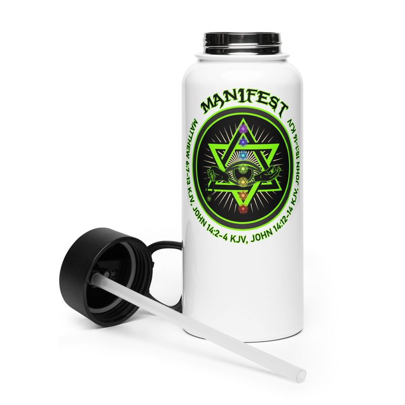 ZF. How to Manifest! Stainless steel water bottle with a straw lid