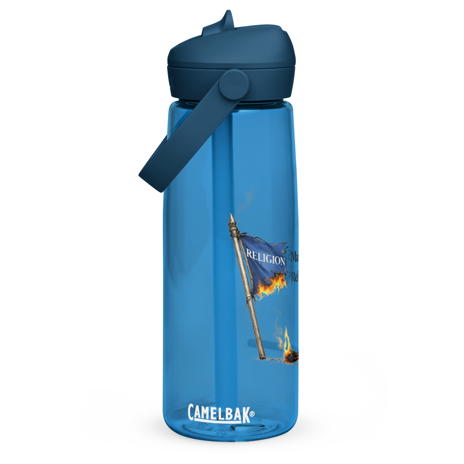 Marked Safe From Religious Beliefs Flip straw water bottle