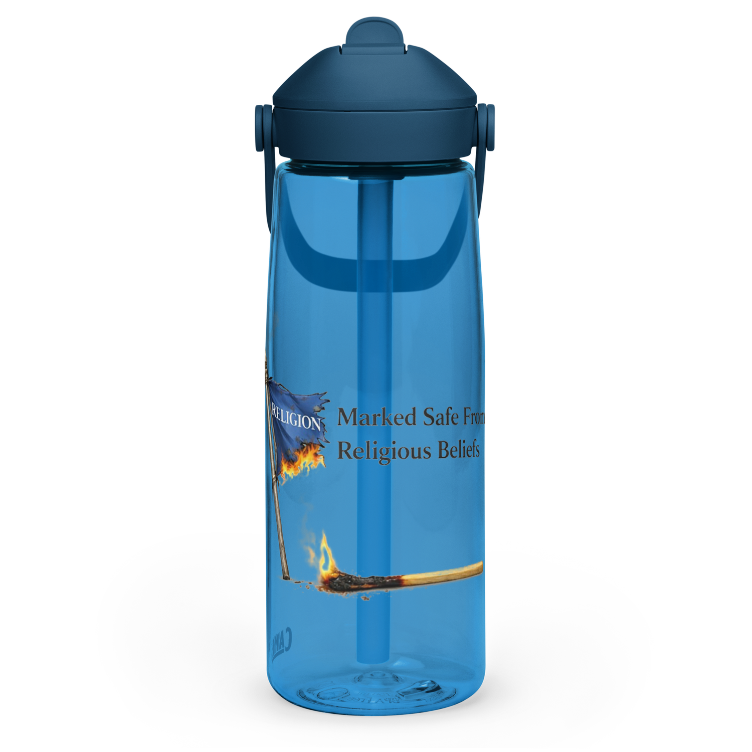 N. Marked Safe From Religious Beliefs Flip straw water bottle