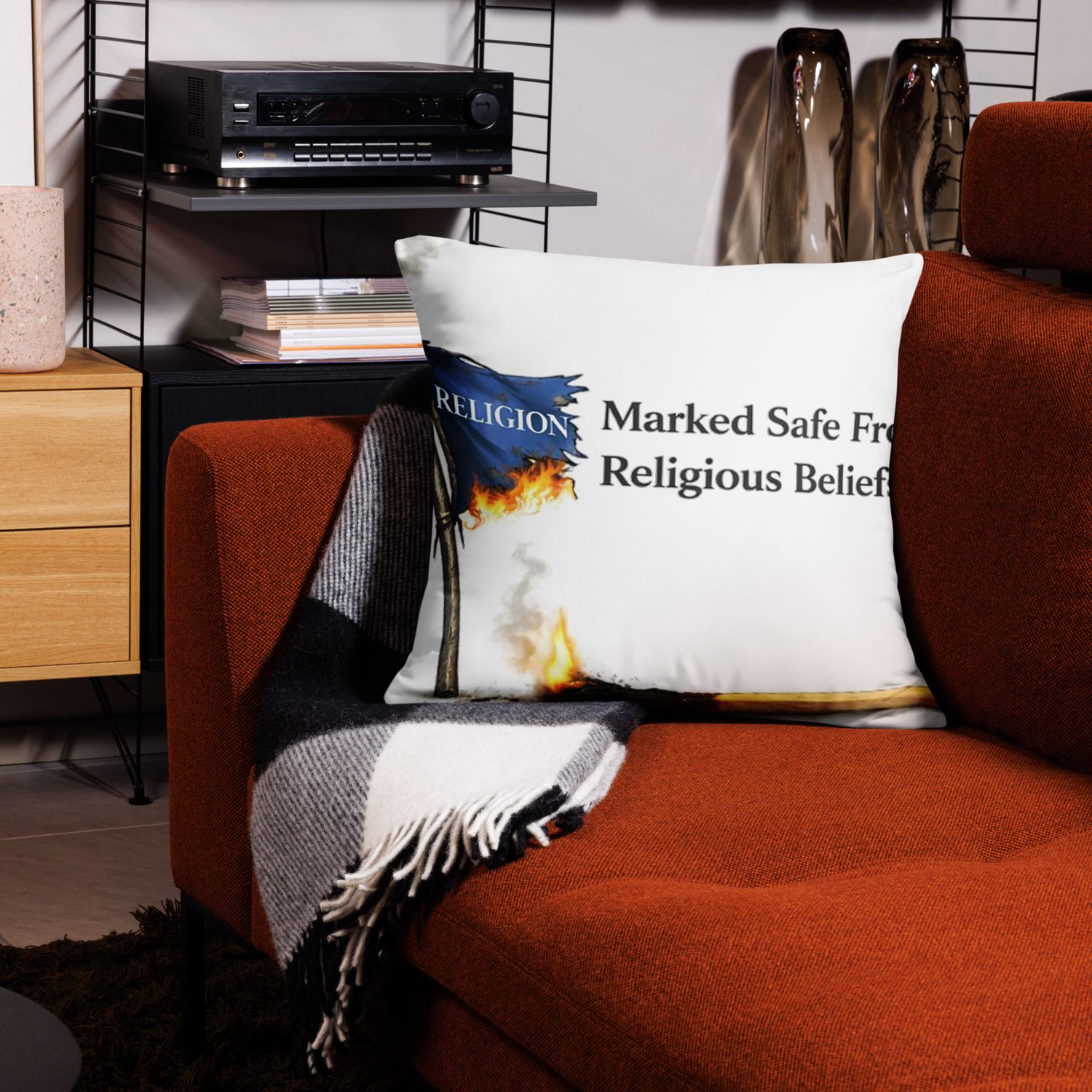 Marked Safe From Religious Beliefs Basic Pillow