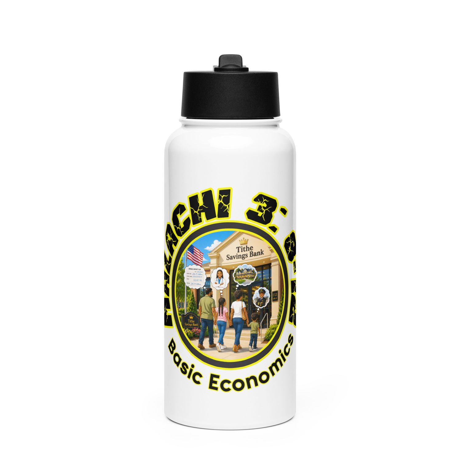 Will A Man Rob God Stainless steel water bottle with a straw lid