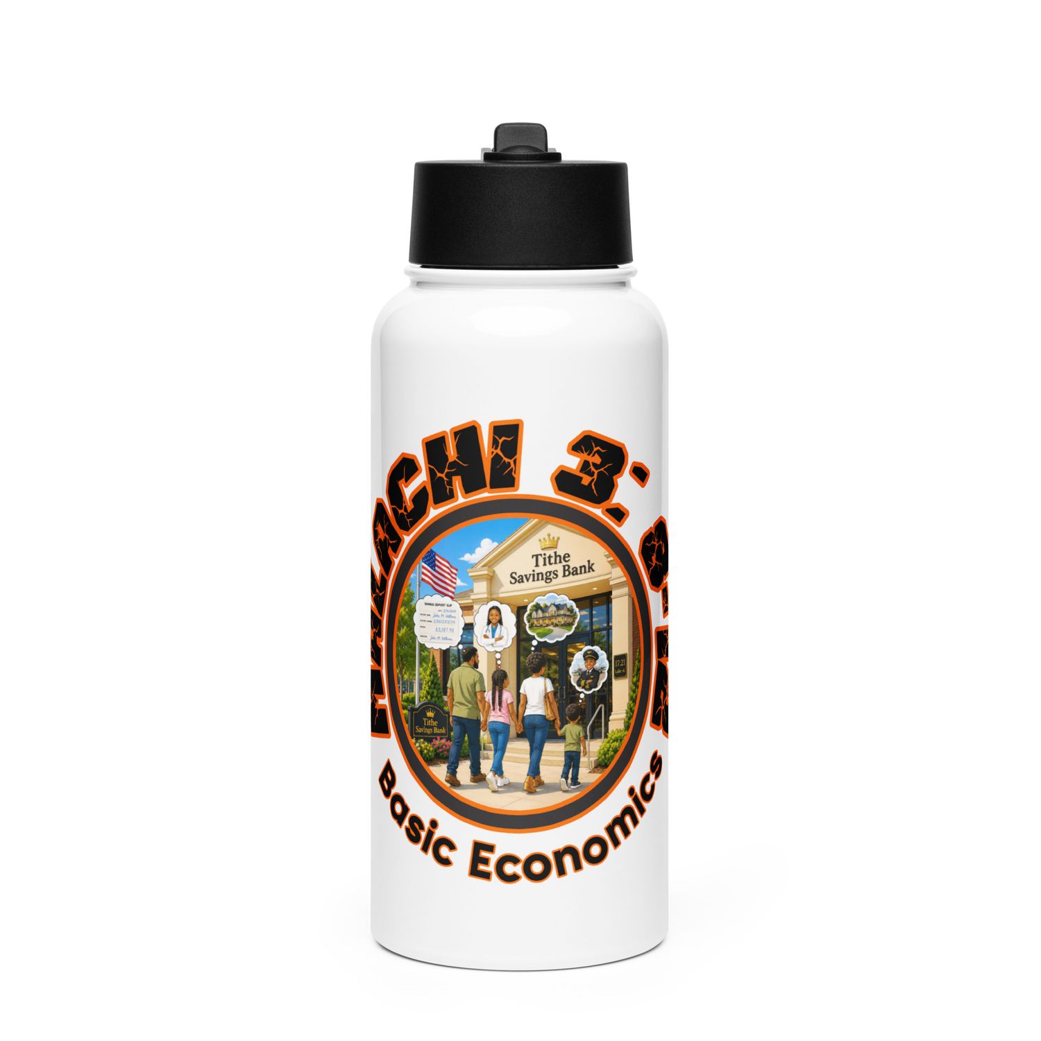 Will A Man Rob God Stainless steel water bottle with a straw lid