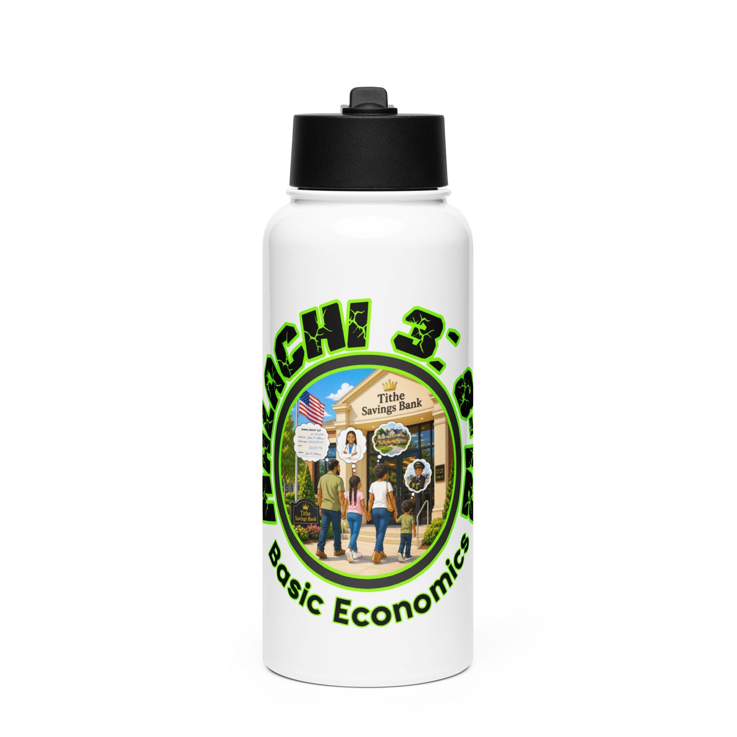 Will A Man Rob God Stainless steel water bottle with a straw lid
