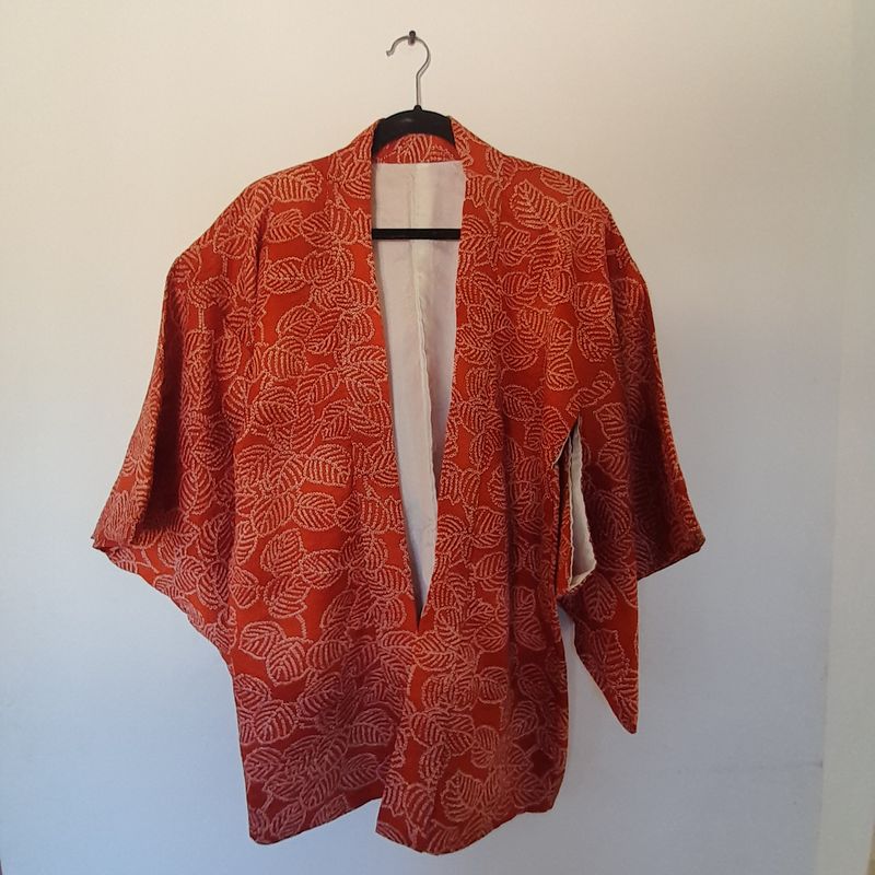 KIMONO JAPONES Haori shibori rojo