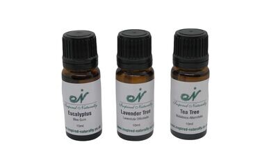 Lavender, Tea Tree and Eucalyptus essential oils 10ml