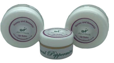 Natural Honey & Beeswax Peppermint Lip Balm 5g and 10g