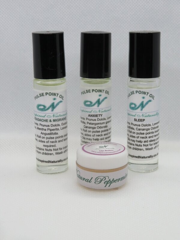 Set of Three Pulse Point Oils Sleep / Anxiety / Headache-Migraine