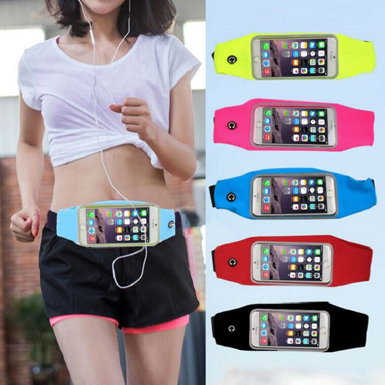 Sports Cell Phone Waist Pouch Bag With Transparent Touch Control Window