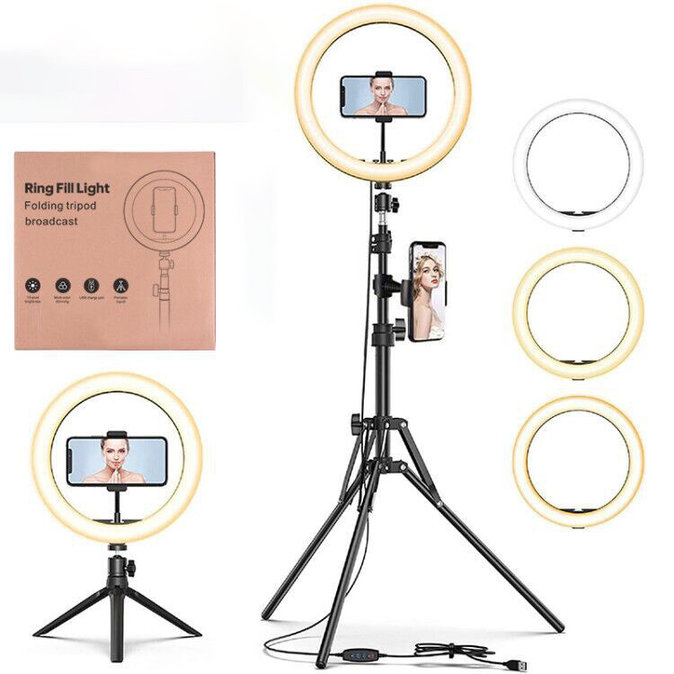 Photography Ring Fill Light LED Selfie Lights with Phone Holder Tripod Stand Photography Ring Fill Light LED Selfie Lights with Phone Holder Tripod Stand