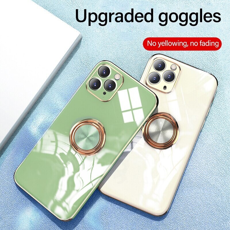 Luxury Cute Plating Silicone Ring Bracket Phone Case For iPhone 12 11 Pro XS Max XR X 8 7 Plus Luxury Cute Plating Silicone Ring Bracket Phone Case For iPhone 12 11 Pro XS Max XR X 8 7 Plus
