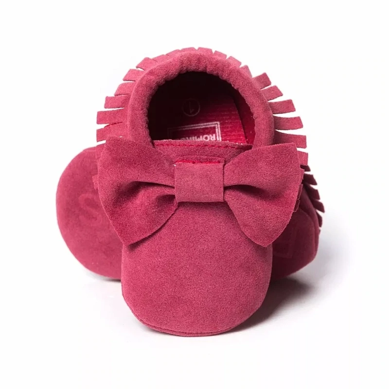 Bowknot Frosted Texture Soft Sole Tassel Toddler Shoes Baby Shoes