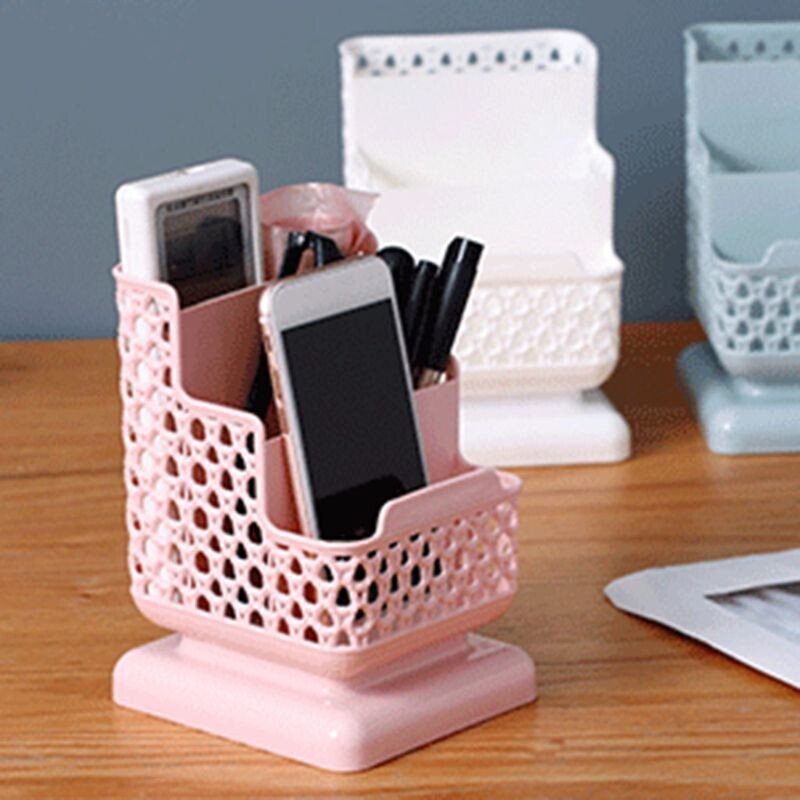 Creative Rattan Plastic Pen Pencil Holder Multifunctional Storage Case