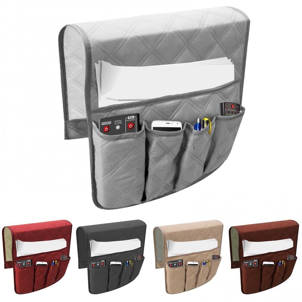 Sofa Armrest Organizer With 5 Pockets And Cup Holder