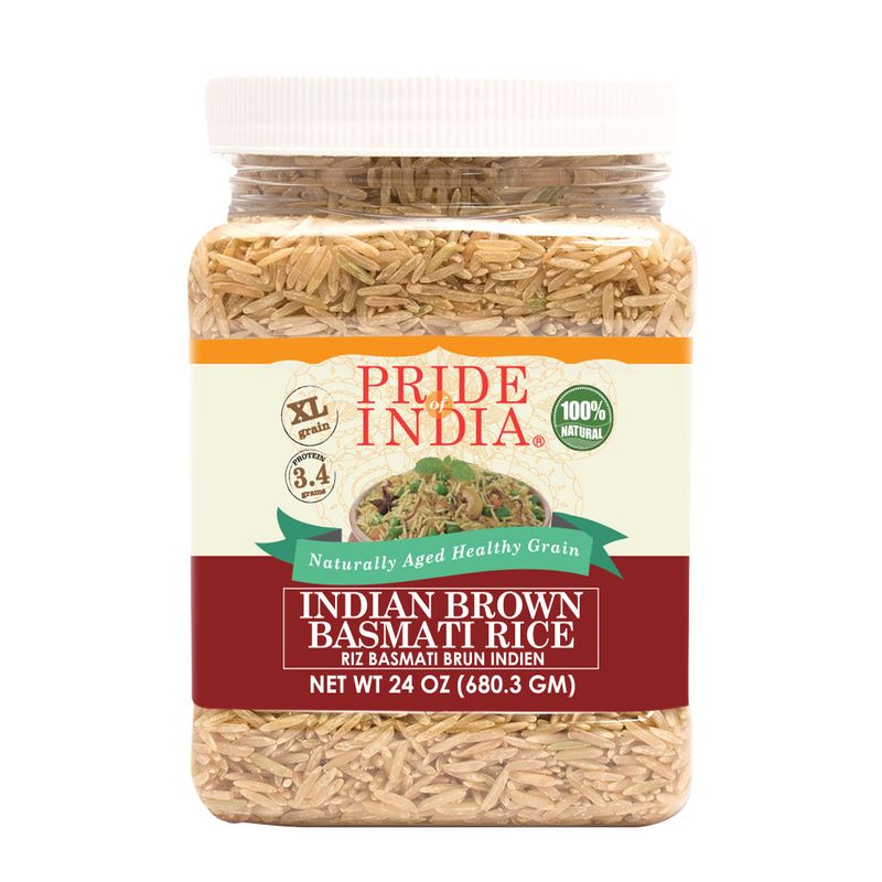 Extra Long Indian Brown Basmati Rice - Naturally Aged Healthy Grain Jar Extra Long Indian Brown Basmati Rice - Naturally Aged Healthy Grain Jar