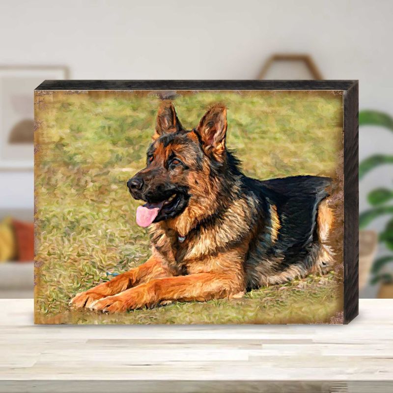 German Shepherd Art Wooden Wall Art by Nature Wonders | Pets Dog and Cats Décor - 95346B