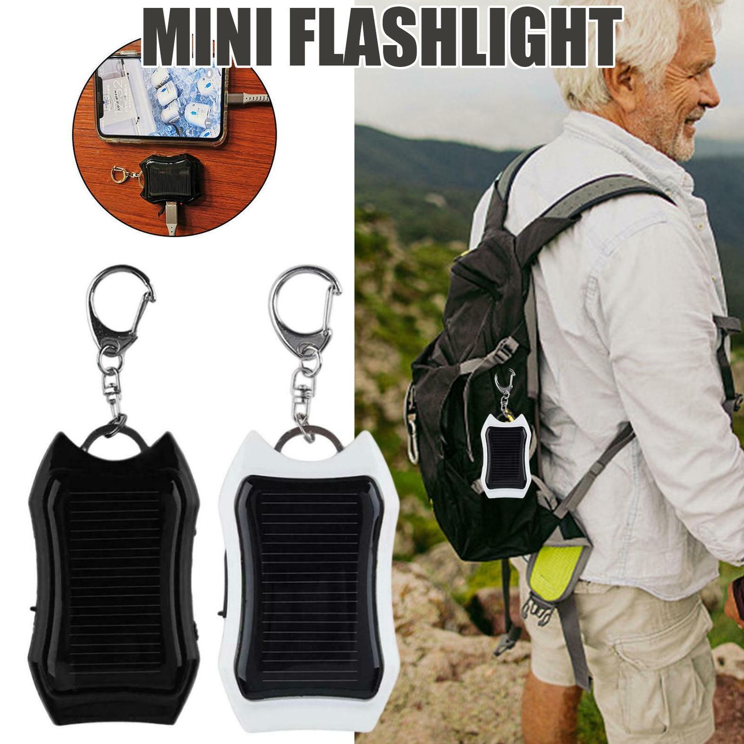 Solar Keychain Solar Charger Mobile Power Supply Energy Saving Charger