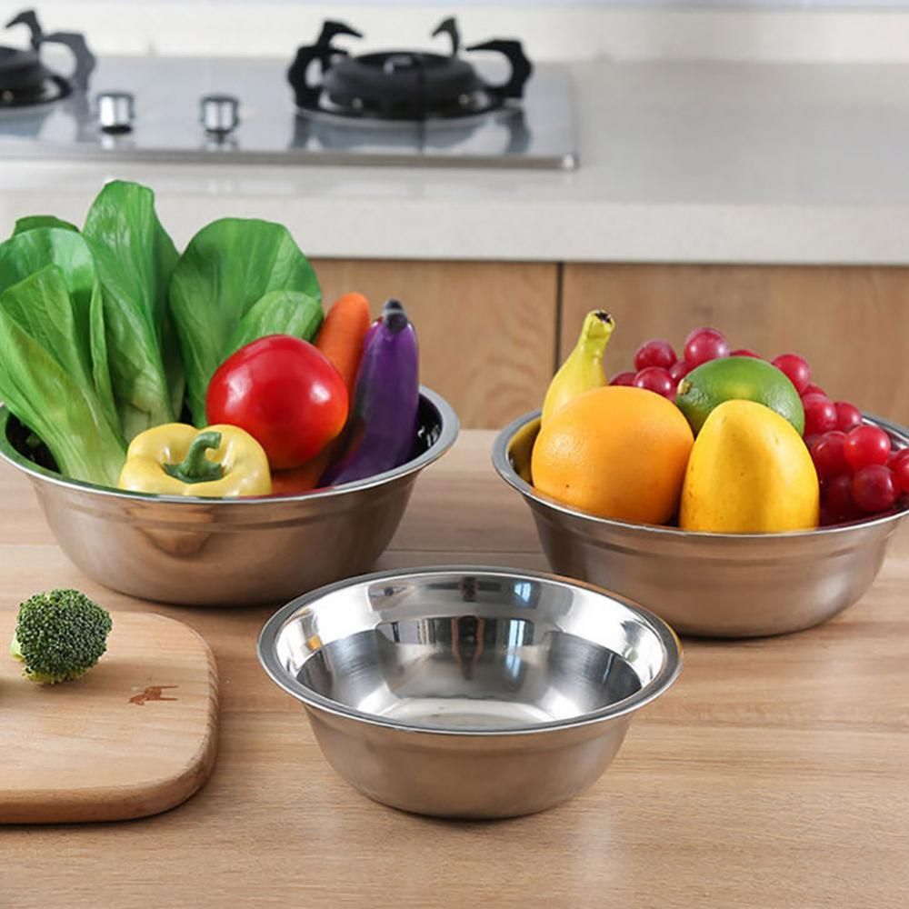 Durable Stainless Steel Round Home Cooking Baking Food Bowl