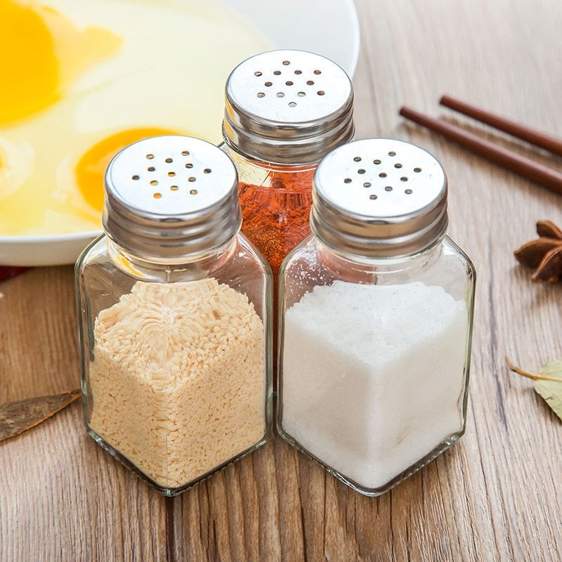 Glass Condiment Dispenser Salt and Pepper Shakers Seasoning Container