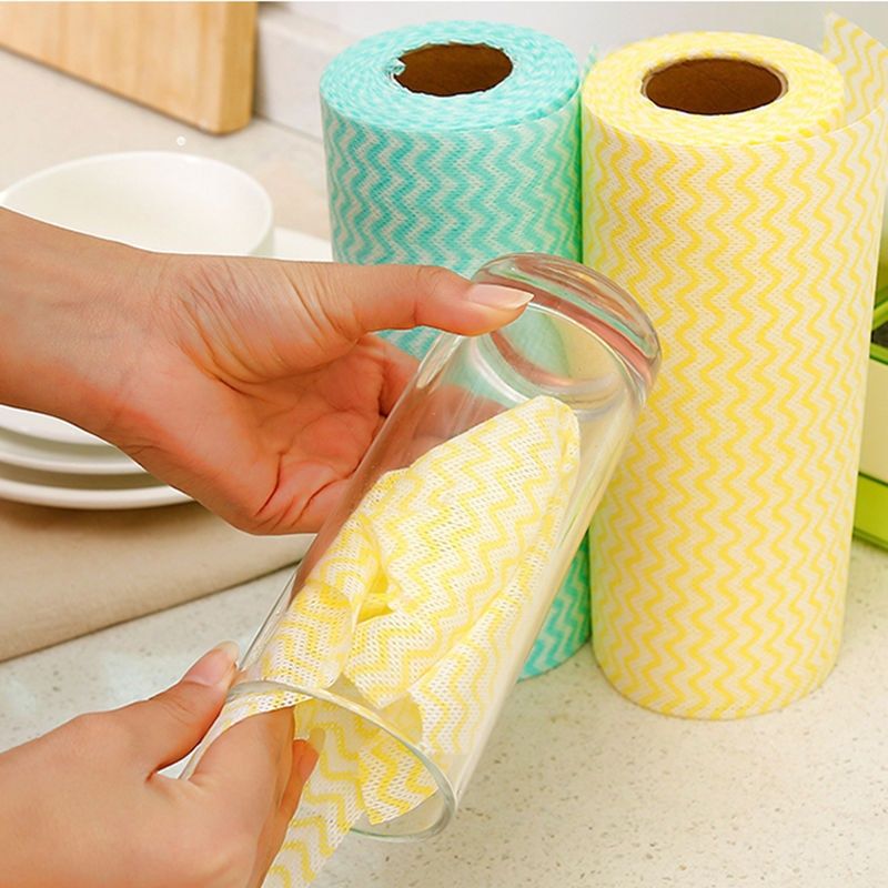 50Pc/Roll Kitchen Cleaning Dish Cloth Lazy Rag