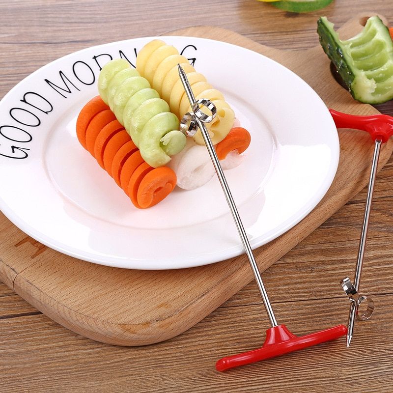 Silver Vegetables Spiral Knife Potato Carrot Chopper Kitchen Tools Spiralizer