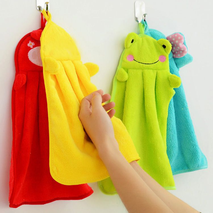 Hangable Kitchen Cleaning Rags Coral Velvet Soft Hand Towel