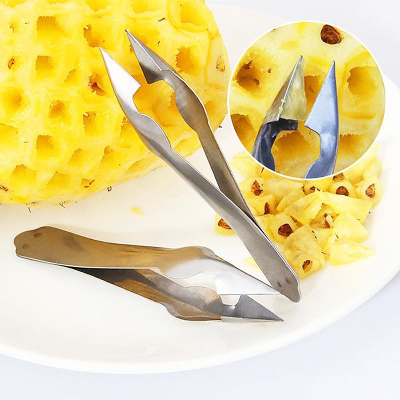 Stainless Steel Pineapple Slicers Pineapple Eyes Peeler Clip Seed Remover