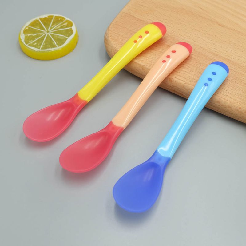 Baby Spoon 3 Color of Heat Sensitive Silicone Spoon