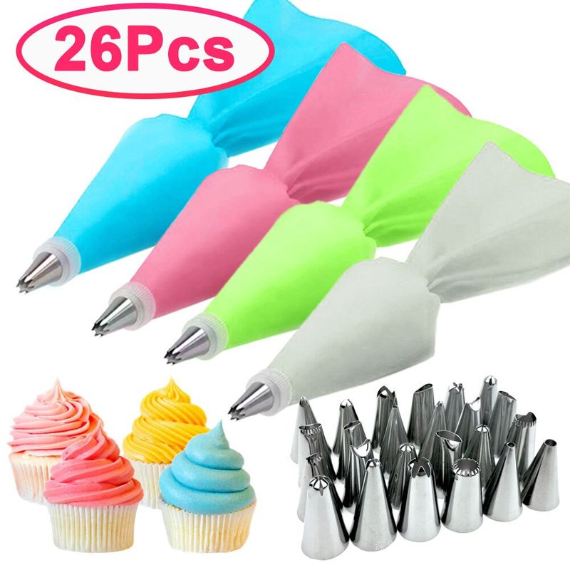 Silicone Pastry Bag Tips Kitchen Cake Icing Piping Cream Cake Decorating Tools