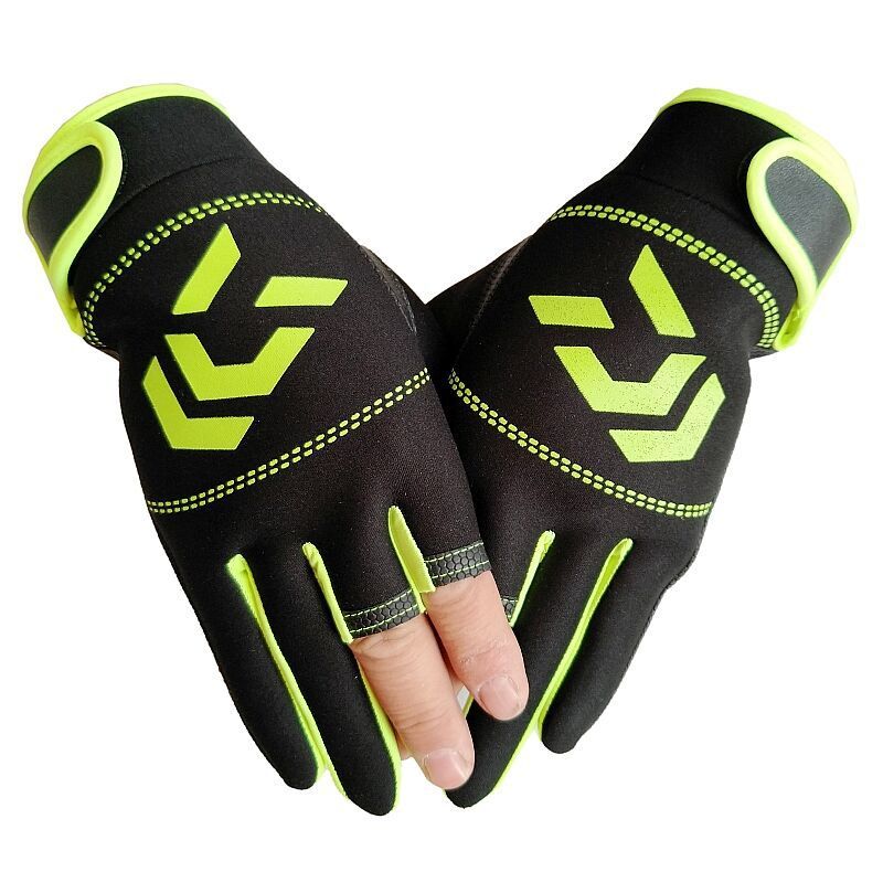 1 Pair Winter Men Outdoor Fishing Gloves Anti-slip