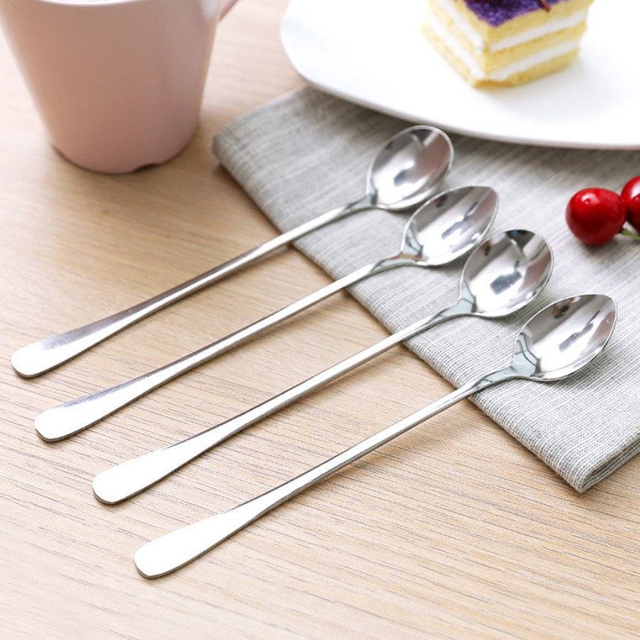 Stainless Steel Long Handle Spoon Creative Korean Tea Coffee Ice Cream Teaspoons