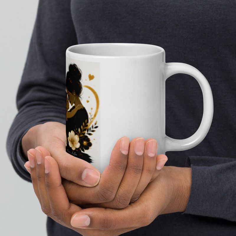 White glossy mug