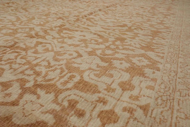 10'x14' Beige Hand Knotted Transitional Antique Reproduction Tibetan 100% Wool Oriental Area Rug