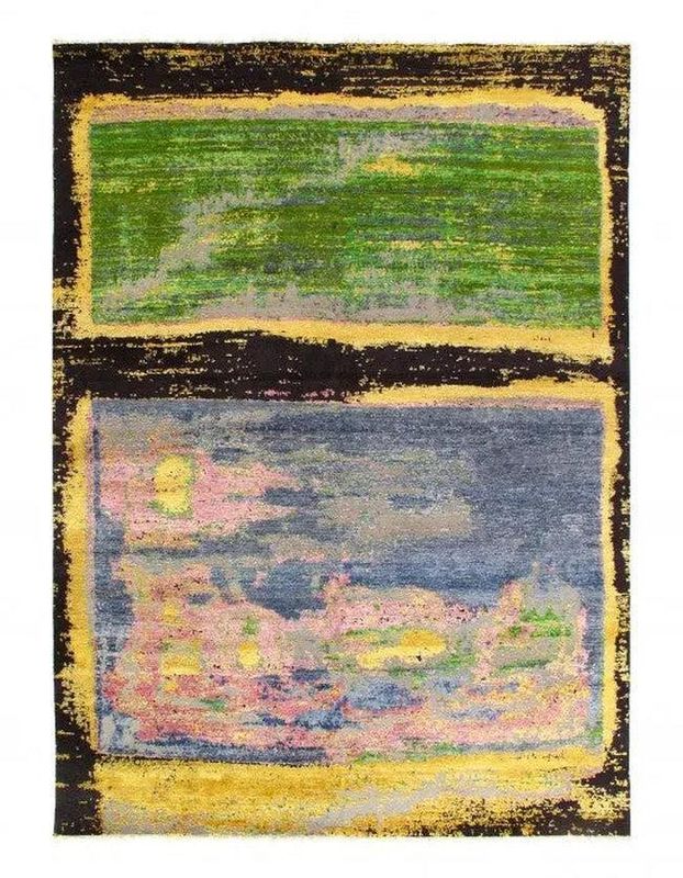 Canvello multi color Fine Hand Knotted Modern rug - 9' X 12'