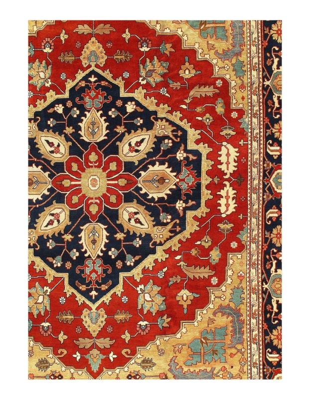 Canvello Rust Silkroad serapi design Rug - 12' X 15'