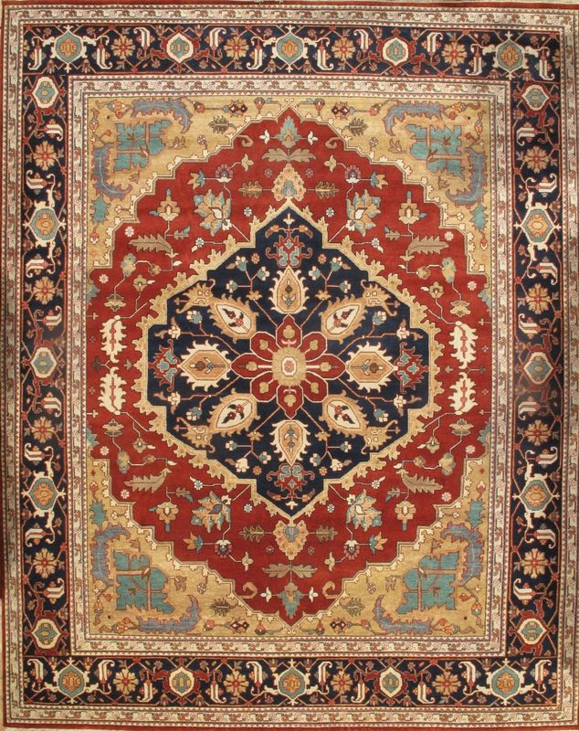 Canvello Rust Silkroad serapi design Rug - 12' X 15'