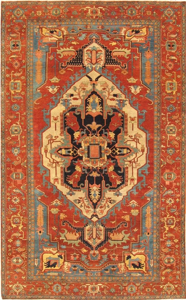 Canvello Serapi Hand-Knotted Lamb's Wool Area Rug- 9'1" X 11'11"