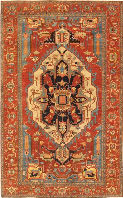 Canvello Serapi Hand-Knotted Lamb's Wool Area Rug- 9'1" X 11'11"