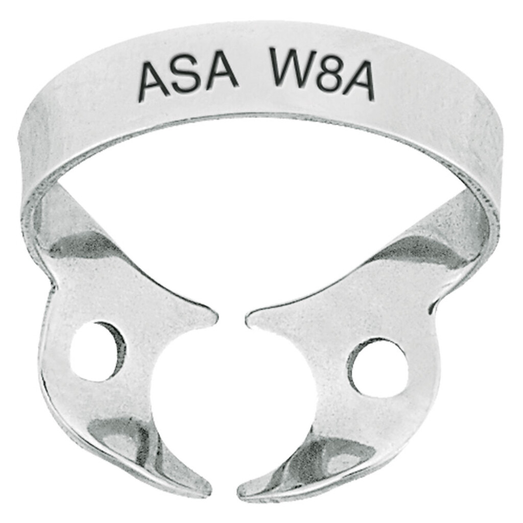 rubber dam clamps wingless molar roots NO. w8a