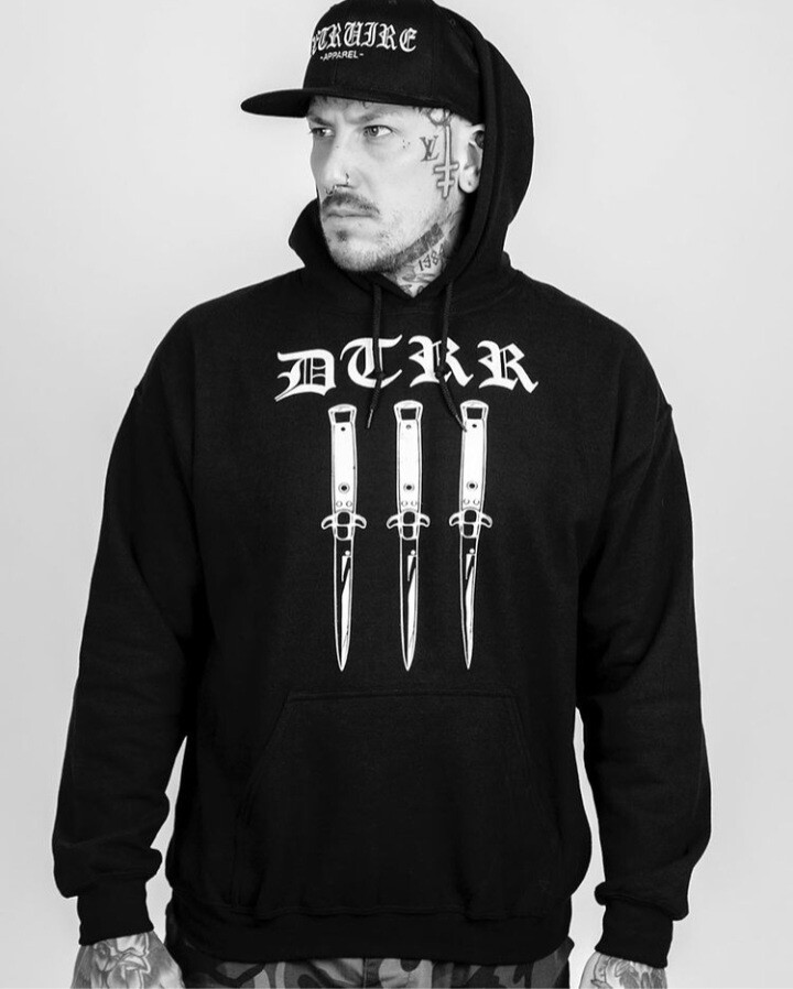 "DTRR knives" hoodie noir