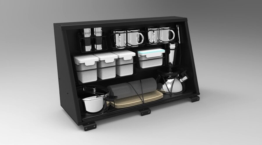 Cupboard 750mm kitchen kit, black