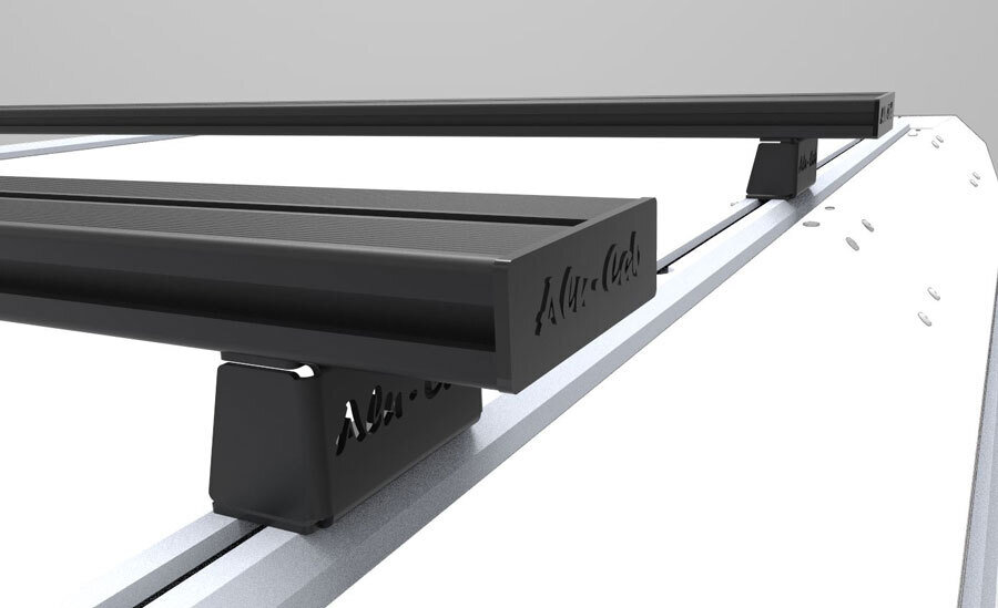 Load bar 1.250mm low profile incl. Angled brackets, 1 pair, black