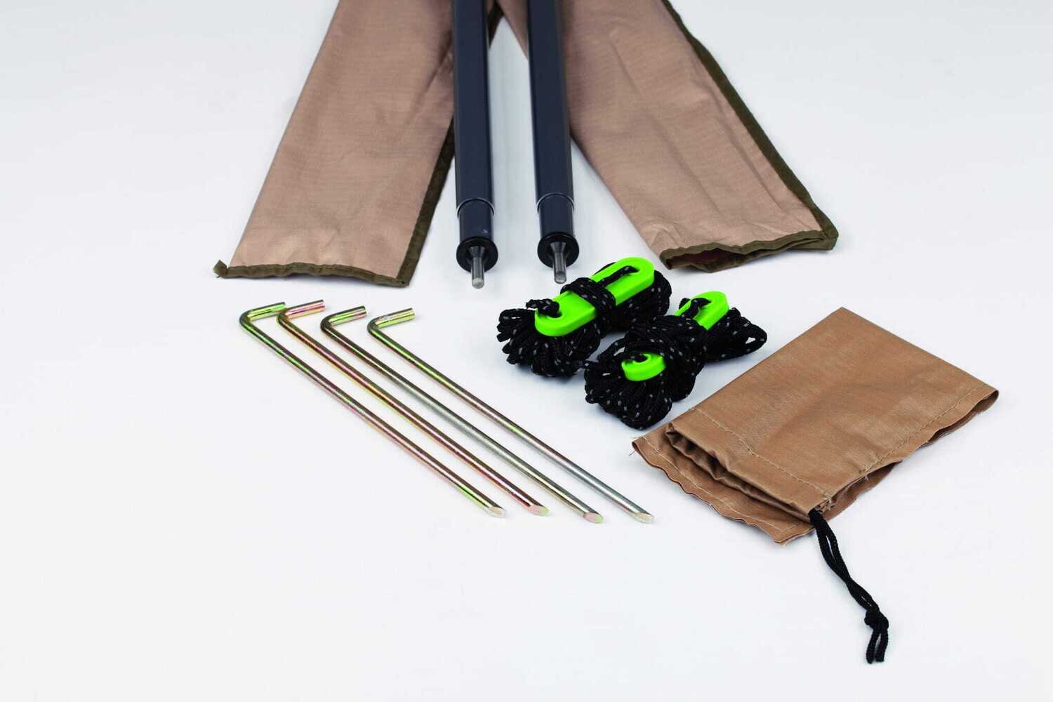 Luifelstokken set (2 palen, touwen en kijpers)