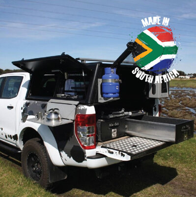 Alu-Cab Canopy Adventure Ford Ford Ranger 2012+ D/Cab Black/ Smooth Plate