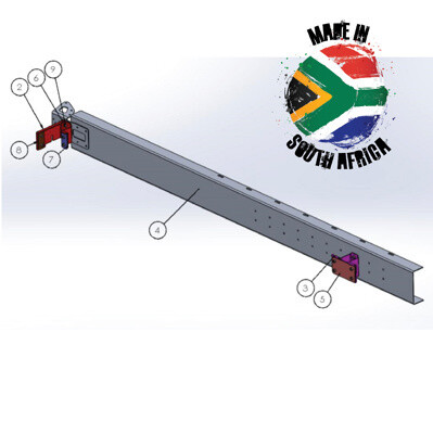 Alu-Cab Awning Brackets for Roof Conversion Hercules Toyota, Left-hand Side