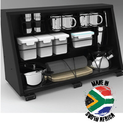 Alu-Cab Side Compartment Universal 750 incl. kitchen Set, black