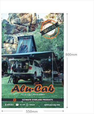 Alu-Cab Merchandise Window Decal, horizontal