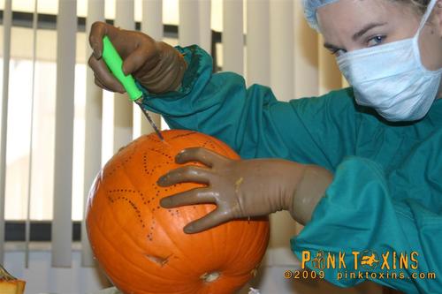 Sky Carves A Pumpkin