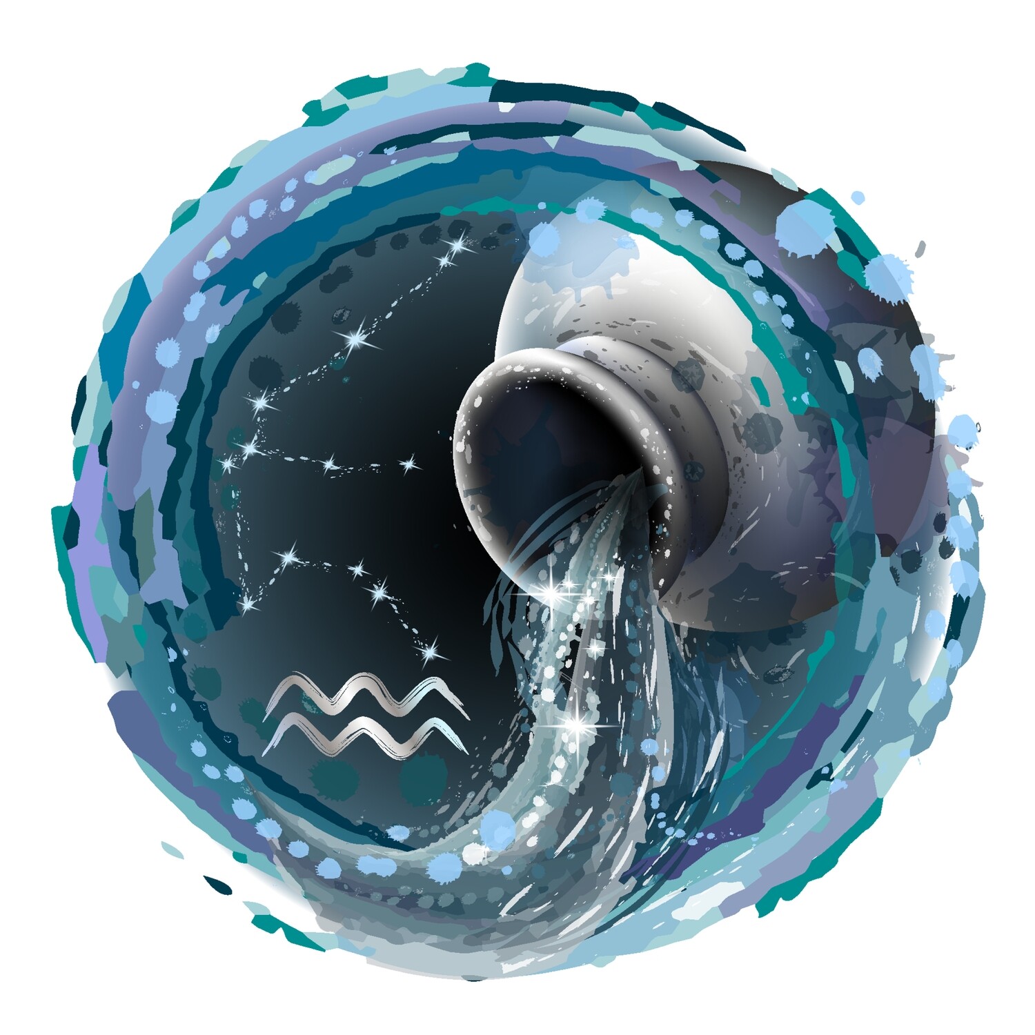 Aquarius Zodiac Candle