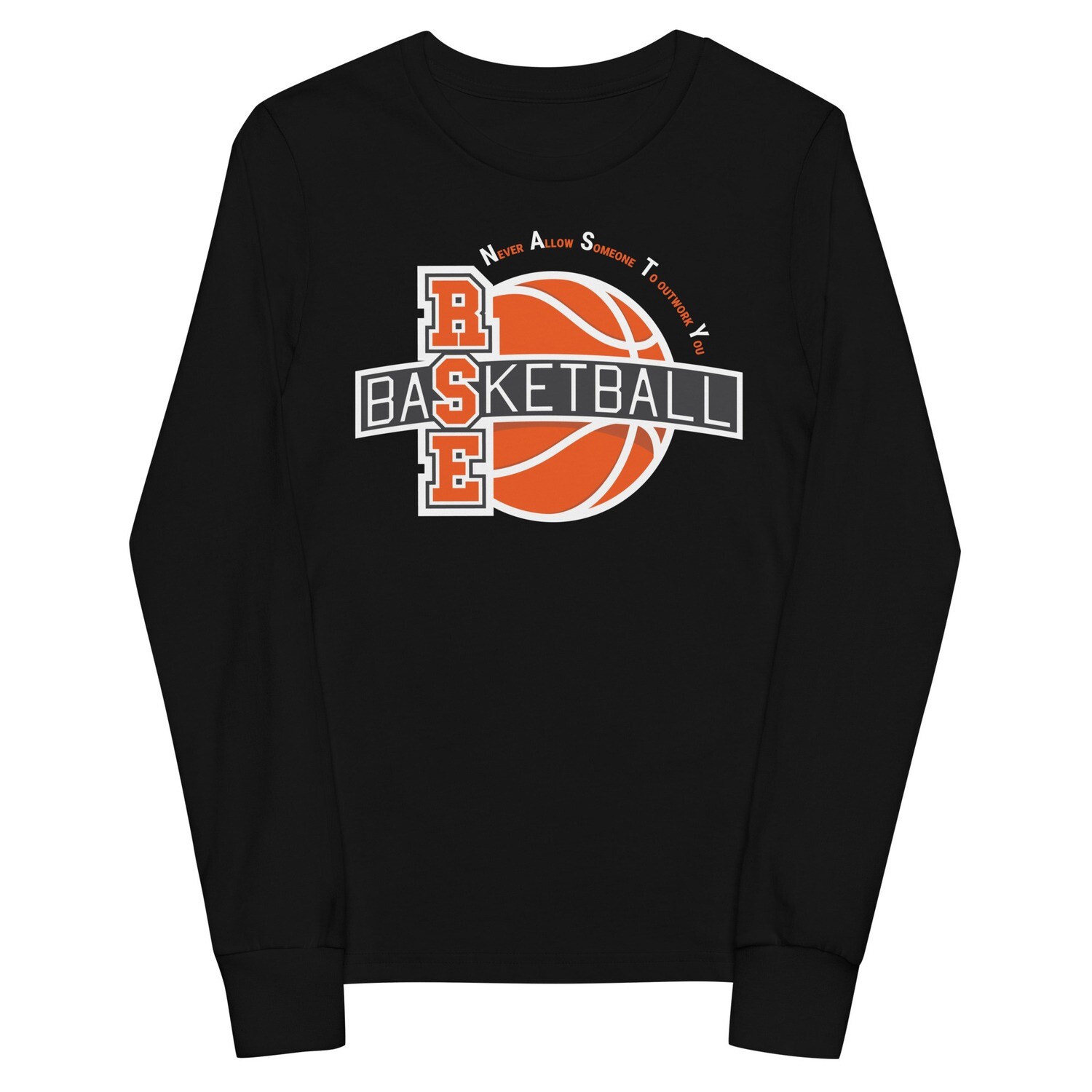 RSE Basketball | Youth Long Sleeve Tee | Dark Colors, Color: Black, Size: S