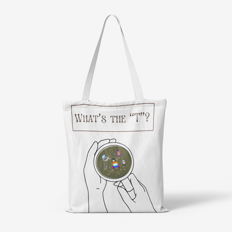 The T in STEM Natural Canvas Tote Bags